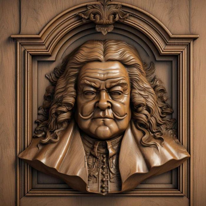 Johann Bach 3 stl model for CNC